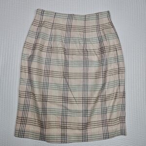Vintage Barami Plaid Skirt Size 0 Made in USA Wool Silk 90s Classic